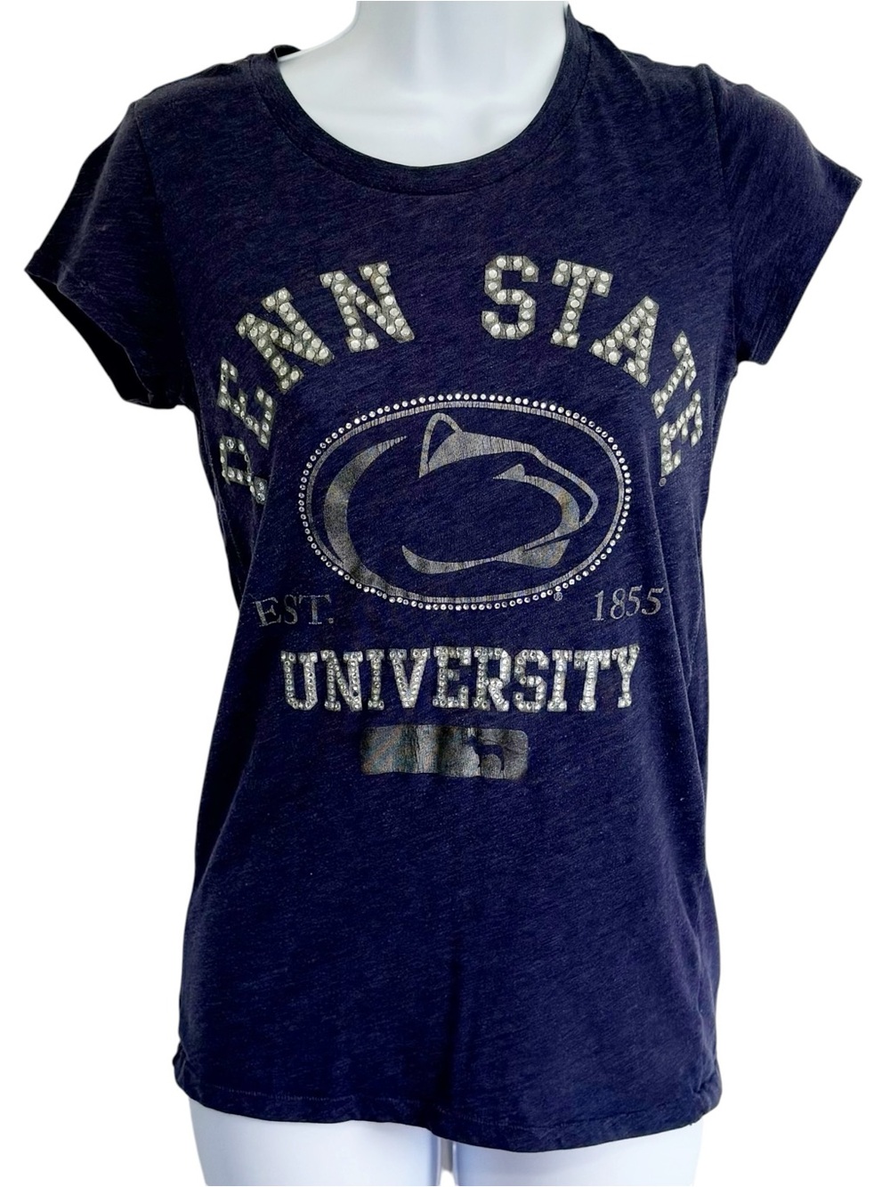 Victoria’s Secret PINK Penn State Rhinestone Tee Small Y2K Graphic Top